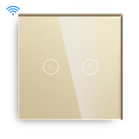 Interrupteur tactile en verre trempé Zigbee WiFi avec indicateur LED noir, interrupteur tactile sensible à la pression, panneau tactile