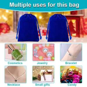 Wholesale Snack Sachet Souvenir Pocket Watch <b>Wrapped</b> <b>Wedding</b> <b>Gift</b> Blue Drawstring Velvet Bag for Jewelry - Product Image 3