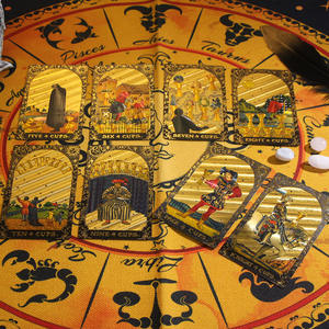 Großhandel Wasserdichte <span class=keywords><strong>Tarot</strong></span>-Karten Schwarz-Gold-Folie mit Anleitungsbuch für Anfänger - Product Image 5