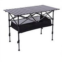Aluminium Outdoor-Möbel Klappbarer Eierroll-Tisch Höhenverstellbar Tragbar für Camping Picknick Grillabende