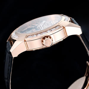 Reloj Mecánico Diamond Lucky Totem con Cristal de Zafiro, Elegante Combinación de Colores Negro y Dorado, Lujoso Reloj de Pulsera Mecánico - Product Image 5