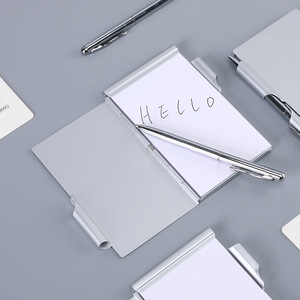 HK Promotional A7 Hardcover Pocket Notebook <strong>Mini</strong> Aluminum <strong>Metal</strong> Cover <strong>with</strong> Pen 60 Thermal-Bound Inner Pages - Product Image 3