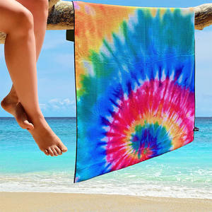 Telo <span class=keywords><strong>mare</strong></span> Waffle <span class=keywords><strong>in</strong></span> <span class=keywords><strong>microfibra</strong></span> con stampa personalizzata e borsa per il trasporto - Product Image 4