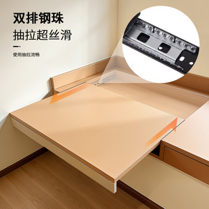 Heavy Duty Bay Window Sliding Rail 36 In Cold Rolled Steel Full Extension Silent Drawer Slide for Tabletop Telescopic Use - Product Image 1