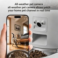 Distributeur automatique d'eau et de nourriture pour animaux de compagnie, moderne et écologique, avec commande à distance par application et minuterie Wi-Fi, pour chiens.