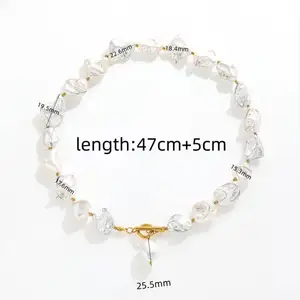 Joolim 18K Pvd Gold Plated Summer Beach Holiday Chunky Big StarfIsh Shell Pearl Stainless Steel Necklace Bracelet Jewelry