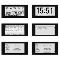 GGDX HAMGEEK RW01 Mini E-Ink Reader E-Book (Panel Hitam) untuk Melihat Jam Cuaca, Alarm, File TXT EPUB