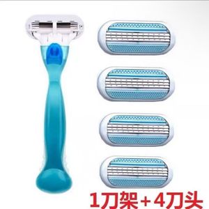 Women Manual Razor 3 Layer Stainless Steel Blade Underarm Hair Removal Tool Blue - Product Image 2