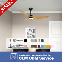 Ventilador de Techo 1stshine con Asistente de Voz, Control Remoto, Función de Temporizador, Ultra Silencioso, con Luz LED y Aspas de ABS