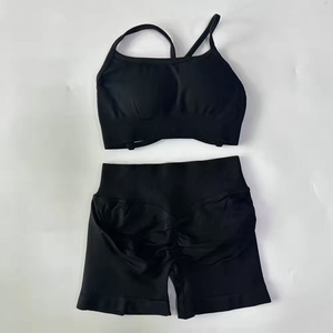 Conjuntos Deportivos de Secado Rápido sin Costuras para Mujer con Logotipo Personalizado, Conjuntos de Yoga Transpirables de Alta Elasticidad de Color Sólido para Gimnasio, Running y Entrenamiento - Product Image 5