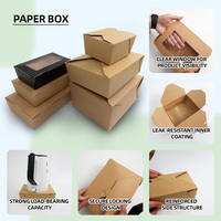 Boîte alimentaire rectangulaire en papier kraft écologique jetable avec revêtement UV, anti-fuite et compatible micro-ondes pour sushis et nouilles à emporter