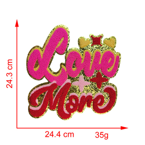 2025 День Святого Валентина любовь рост Розовый Блестящий синель вышивка патч экологичный дизайн для одежды - Product Image 2