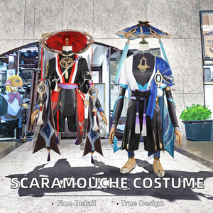 Pour Genshin Impact <span class=keywords><strong>Scaramouche</strong></span> Wanderer <span class=keywords><strong>Cosplay</strong></span> Costume Set Halloween Balladeer Kunikuzushi Bucket Hat & Wig Sumeru Anemo Costume - Product Image 3