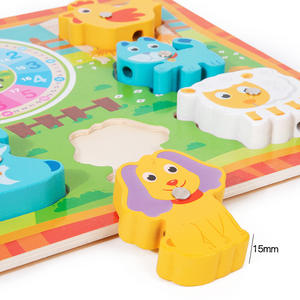 Unisex Montessori Cognitive Zeichenbrett Spielzeug für <span class=keywords><strong>2</strong></span>-4 Jahre alte Kinder Pädagogisches Fischen Einfädeln Puzzlespiel Holz spielzeug für - Product Image 4