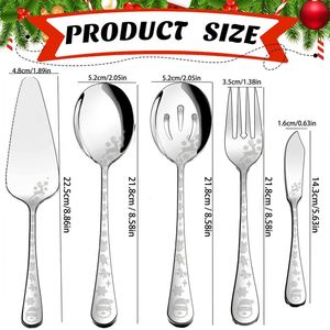 Juego de Cubiertos Navideños de Acero Inoxidable al por Mayor, Tenedor para Ensalada, Cuchara, Espátula para Pastel, Cuchillo para Mantequilla, para Fiestas, Restaurantes y Bufés - Product Image 2