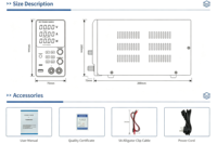Mini Alimentation DC Programmable 300W 0-30V 10A Sortie Unique Boîtier Métallique Réparation Laboratoire Triple Affichage CV CC USB Type C MODBUS