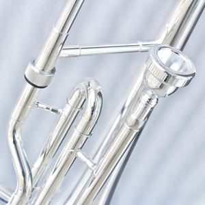 Trombón <span class=keywords><strong>de</strong></span> Pistones Profesional Focustyle FTB-450S <span class=keywords><strong>de</strong></span> Alta Calidad, Tono C/Bb, Cuerpo <span class=keywords><strong>de</strong></span> Latón Plateado, Vara <span class=keywords><strong>de</strong></span> Cuproníquel para Marcha - Product Image 6