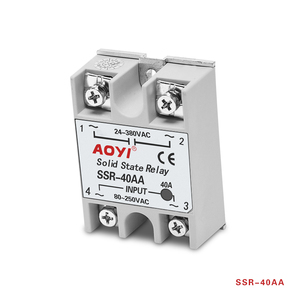 Однофазное реле AOYI, SSR-40AA твердотельное реле <span class=keywords><strong>40A</strong></span> 220VAC для контроллера температуры PID, общего назначения - Product Image 2