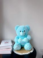 Peluche Ours Mignon en Forme de Cœur de 30cm 40cm, Cadeau pour Petite Amie, Saint-Valentin, Rose, Bleu Ciel