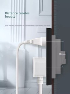 Pour prise murale <span class=keywords><strong>Legrand</strong></span> multi-ports 86 Yijing noir carbone cinq USB avec interrupteur authentique - Product Image 2