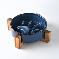 Fournitures pour animaux de compagnie, ensemble de bols en céramique vintage à glaçure réactive, bol pour nourriture pour chat, facile à nettoyer, récipient pour nourriture, bols pour chiots