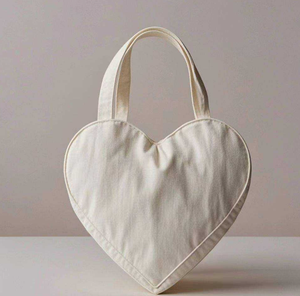 กระเป๋ารูปหัวใจแบบกำหนดเองได้, กระเป๋าถือผ้าแคนวาสแฟชั่นสำหรับผู้หญิง, กระเป๋าสะพายไหล่ผู้หญิง, กระเป๋าช้อปปิ้ง - Product Image 4