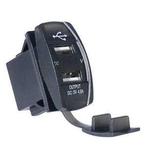 ABILKEEN Adaptateur marin étanche double chargeur USB prise de courant 12V 4.8A prise de Charge de voiture rapide multicolore LED <span class=keywords><strong>Camping</strong></span> canotage - Product Image 4