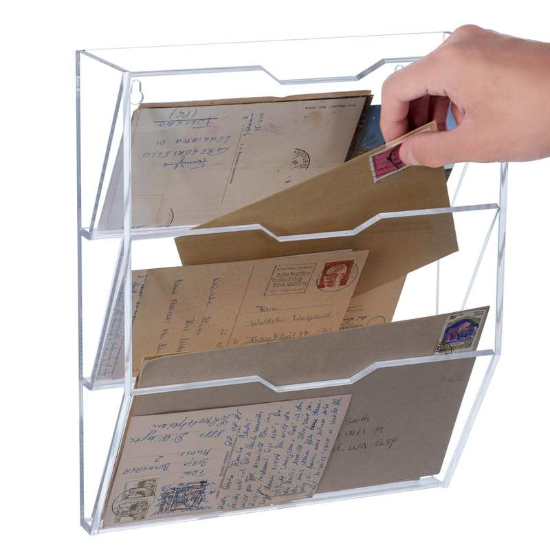 Acrylic Transparent Wall Mounted Letter Rack