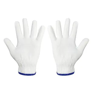 中国批发免费样品21厘米针织棉柔软劳动建筑手安全工作手套