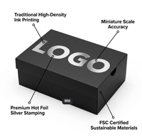Scatola per Scarpe Mini Personalizzata con Logo, Ecologica, Piccola, Nera e Rossa, in Cartone, Scatola Regalo Rigida con Laminazione Opaca e Fodera in Spugna, Vendita all'Ingrosso