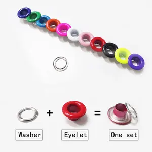 100 sets 5mm Color Eyelets Garment Eyelets Washer Metal Grommets Round Metal Eyelets