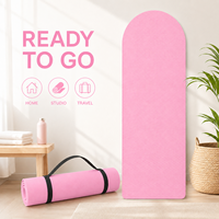 Tapis de yoga demi-rond en TPE 6 mm, tapis de yoga antidérapant pour l'entraînement de l'équilibre, les étirements et les exercices de renforcement du tronc