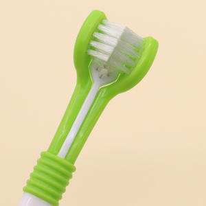 Brosse à <span class=keywords><strong>dents</strong></span> pour <span class=keywords><strong>chien</strong></span> en plastique écologique Rarlon DB-1, multicolore, design 3 faces à 360 degrés pour les soins dentaires - Product Image 3