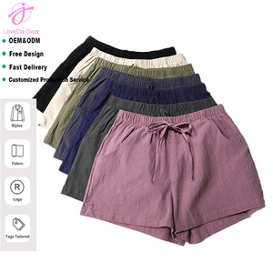 Nuovo arrivo pantaloncini Casual Casual in cotone e <span class=keywords><strong>lino</strong></span> da <span class=keywords><strong>donna</strong></span> - Product Image 1