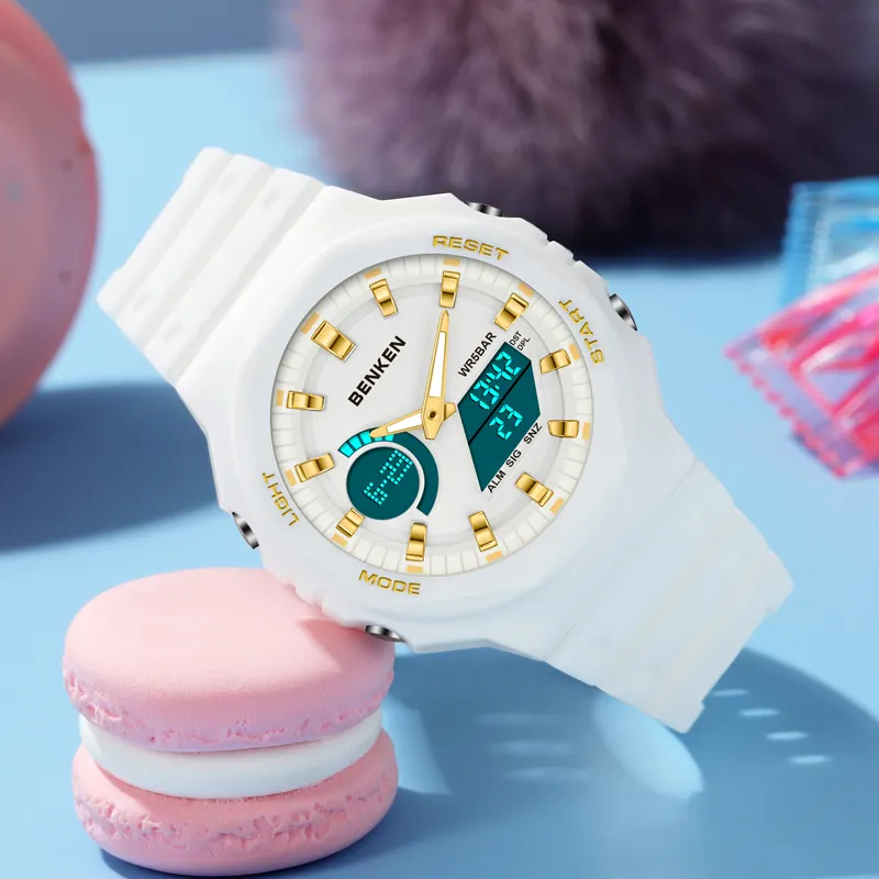 High Quality Colorful Simple Acrylic Case Boys Girls Watches Wrist Digital Watch Children's Kids Watch