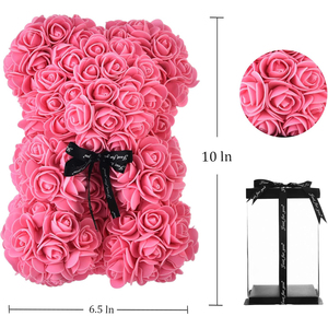 Orsacchiotto di Rose Personalizzato, Fiori Artificiali, <span class=keywords><strong>Regalo</strong></span> per Anniversario, <span class=keywords><strong>Natale</strong></span>, San Valentino, Decorazione per Matrimonio - Product Image 5