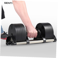 Ensemble d'haltères de musculation réglables en acier et caoutchouc, certifiés CE, antidérapants, durables, pour la maison, 20-45 kg