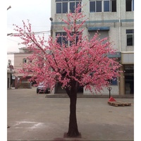 Arbre artificiel en fibre de verre, forme naturelle, fleurs de pêcher roses, hauteur 350 cm, pas cher, pour décoration intérieure