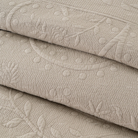 Housse de coussin personnalisée à bords festonnés, mélange coton et lin, matelassée, brodée, décorative, pour lit
