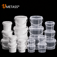 Seau en plastique rond en PP de qualité alimentaire avec couvercle, 300 ml-10 L, transparent, pour l'emballage de crème glacée, de yaourt et de collations, vente en gros