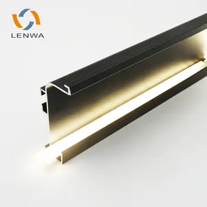 Lenwa alumínio perfil de alumínio extrusor, novo design de alumínio com led para puxar cozinha alça sem cabo