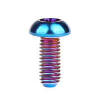 Vis à tête ronde Torx en alliage de titane GR2 GR5 M2 M3 M4 M5 M6, vis à tête bouton Torx en titane colorée plaquée zinc