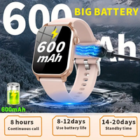 Montre connectée unisexe JX633, 600 mAh, étanche IP68, suivi du sommeil, suivi multisports, design carré