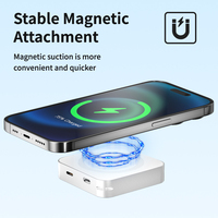 Banque d'alimentation sans fil magnétique en métal 3 en 1 pour iPhone Airpods IWatch Mini Charge rapide portable Batterie externe 5000mAh