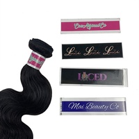 Étiquettes personnalisées autocollantes pour emballages de mèches de cheveux avec logo sur mesure