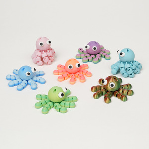 Vashine Llavero de Pulpo Impreso en 3D, Animales Marinos, Juguetes para Niños, Llavero Flexible de PLA Cristalino, Ojos Lindos, Juguete de Pez Diablo de Dibujos Animados - Product Image 6