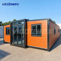 Maison conteneur extensible 20 pieds 40 pieds, préfabriquée, modulaire et pliable, pour usage bureau, hôtel, entrepôt, résistante aux tremblements de terre