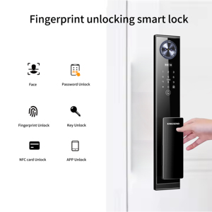 Waterproof 3D Face Recignition Smartlock Digital Tuya <b>Wifi</b> Fingerprint <b>Smart</b> Door Lock with <b>Camera</b> and Fingerprint - Product Image 3