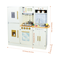 Cuisine en bois pour enfants, ensemble de jeu en forme de L transformable, jeu de rôle de chef Montessori pour tout-petits, avec robinet électronique et cuisinière, cadeau