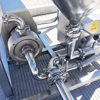 Pompe de mélange en ligne professionnelle en acier inoxydable pour liquides et poudres solides avec trémie pour la transformation alimentaire et chimique